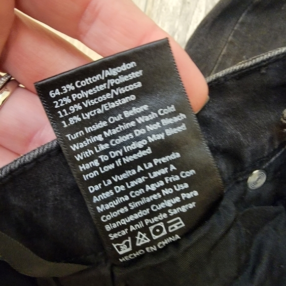 Risen High Rise Distressed Vintage Washed Black Skinny Jeans 27/5 - Picture 14 of 16